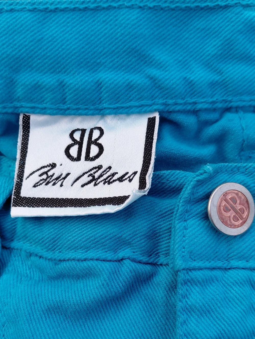 80s Bill Blass Dopamine Teal Blue High-rise Shorts 28